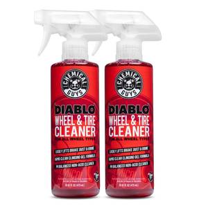 lot 20134 image: Chemical Guys Diablo Wheel Cleaner Spray - 2 Pack 16 oz Bottles, Safe on All Wheel and Rim Finishes, Sprayable Formula Removes Brake Dust, Dirt and Grime, Car Care for Trucks, SUVs, Motorcycles and RVs (1 OPENBROKEN BOTTLE)