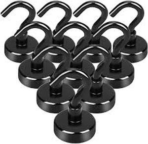 lot 6262 image: A10 Pack Black Magnetic Hooks