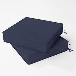 lot 11250 image: Navy Blue Cushion Pad Set Of 3 Size 17in  16In x 2in  (Brand Unknown)