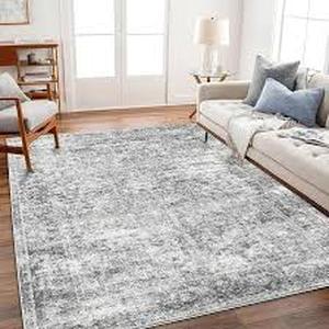 lot 19333 image: Area Rug 6x9 Feet Gray Pattern Carpet