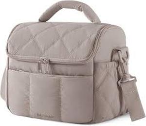 lot 20120 image: Bagsmart Gray Quilted Travel Lunch Box Large Capacity