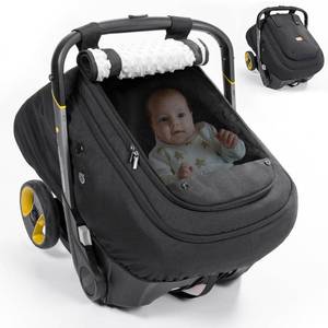 lot 1731 image: Bioby Waterproof Baby Car Seat Cover, Infant Car Seat Cover for Boy Girl, Roomy Cozy Windproof Sun Protection Baby Carseat Covers Canopy with Breathable Net and Holes, Universal Fitted Black