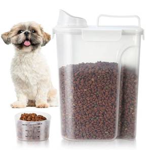 lot 1733 image: TBMax Dog Food Storage Container 5-7 lbs, Airtight Cat Food Container with Larger Spout & Measuring Cup, Portable Pet Food Storage Dispenser for Small Animal Kibble Storage, Bird Seed Container