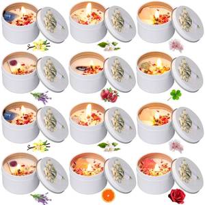 lot 1734 image: Threlaco 12 Pcs Bridesmaid Gift Scented Candles Bridesmaid Proposal Candle Soy Wax Flower Candles Sets for Women Gift Maid of Honor Wedding Bridal Shower Favors for Guests(Elegant Color)