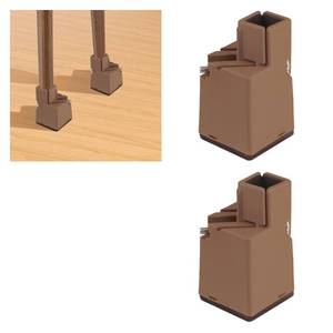 lot 1738 image: IURRDOP 4 Inch Adjustable Bed & Furniture Risers with Screw Clamp - Heavy Duty 1100LBS Capacity for Thin Square Legged BedsTablesCouchesDesks, 4 Pack Brown - Space Saving & Easy Floor Cleaning