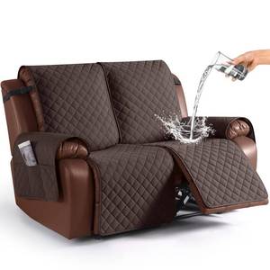 lot 1745 image: KinCam Waterproof Loveseat Recliner Cover, Non-Slip Reclining Couch Covers for 2 Seat, Recliner Sofa Cover Furniture Protector with Elastic Straps for Kids, Pets, Chocolate
