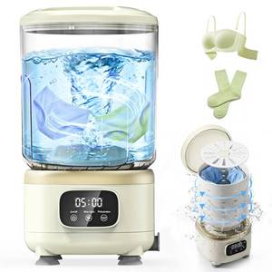 lot 1751 image: 2L Mini Washing Machine, Portable Underwear Washer with 3 Modes (5-Min Wash, 5-Min Rinse, 3-Min Spin), Leakproof & Detachable Design, Drain Hose, Deep Cleaning for Underwear, Socks & Baby Items