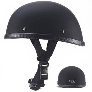 lot 1752 image: Motorcycle Half Helmet, DOT Approved Adult Men Women Retro Open Face Helmets, Half Shell Helmets for Adults(Matte Black, Small)