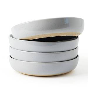 lot 1760 image: famiware Milkyway 33 oz Bowl Set, Pasta Bowls Set of 4, Salad Bowls Perfect for Your Friend for Housewarming, Thanksgiving, Christmas, Light Gray