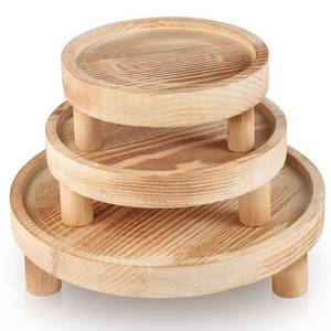 lot 1761 image: 3PCS Wooden Display Risers for Display,Wood Riser Display Pedestal Stand for Home D�cor (Natural,8,6,5)