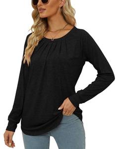 lot 2160 image: JomeDesign Womens Sweatshirts Long Sleeve Crew Neck Shirts Loose Casual T-Shirts Tunic Tops for Leggings Black XL