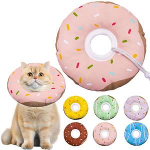 lot 2163 image: Seyezo Cat Cone Collar Soft, Adjustable Cat Recovery Collar Kitten Cones to Stop Licking, Cute Donut E Collar After Surgery, Cats Neck Pillow Cone Elizabethan Cones of Shame (Waterproof Pink, Medium)
