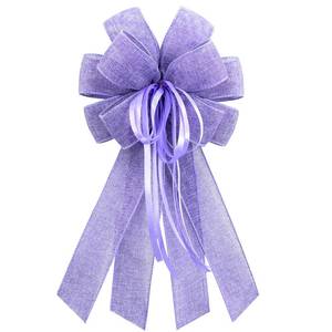 lot 2178 image: Anshome Large Purple Burlap Easter Wreath Bow, Spring Decorative Bow with String, 11.42 x 20.87 Inch