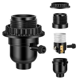lot 2183 image: UL Listed E26 Light Socket, Threaded Lamp Socket Replacement with ONOff Switch Medium Base Lamp Parts with Lamp Shade Ring Ring for Table lamp, Floor lamp, Light Fixture, Black 1-Pack