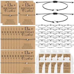 lot 2194 image: Misdary 25 Set Sweet 13th Birthday Wish Party Favors for Guests Include Adjustable Heart Charm Star Bracelets Gift with Thank You Wish Cards for Birthday Souvenirs Party Supplies Decor