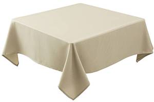 lot 2206 image: Biscaynebay Textured Fabric Square Tablecloths 54x54 Inches, Natural Water Resistant Spill Proof Table Cloth Washable Small Card Folding Table Covers for Dining, Kitchen, Wedding and Parties