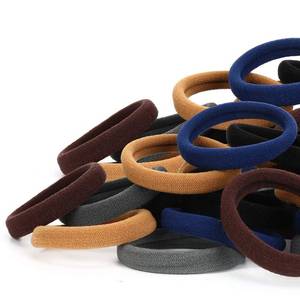 lot 2207 image: 50PCS Hair Ties for Women, Cotton Seamless Hair Bands, Elastic Ponytail Holders, No Damage for Thick Hair, 2 Inch in Diameter, 6 Colors by Nspring
