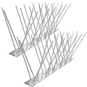 lot 2219 image: KOKMEYA Bird Spikes 9.84FT, 304 Stainless Steel Bird Deterrents Spikes for Outside to Keep Birds Away Birds Scare Devices Outdoor 12Pcs