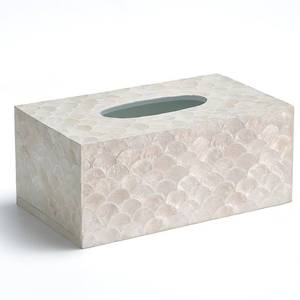 lot 3143 image: CHI AN HOME Rectangular Capiz Tissue Box Cover, Decorative Mother of Pearl Inlay Tissue Box Holder for Bedroom, Bathroom, Kitchen, and Office, Rectangle Tissue Box Cover White (10.25 x 5.9 x 4.33)