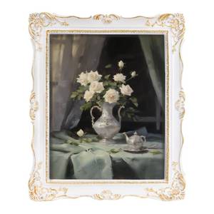 lot 3147 image: Saysmile 8x10 Vintage Picture Frames, White Antique Gothic Frames with Glass Front, Elegant Photo Frame for Wall or Tabletop Display, Retro Wall Picture Frames For Home Decor, Gift Ideas