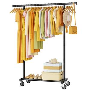 lot 3149 image: Clothes Rack for Hanging Clothes Clothing Coat Garment Rolling Racks with Wheels Shelf Portable Closet Storage Organizer Wardrobe Strudy Metal Freestanding Laundry Room Bedroom Dress Shirt Jacket