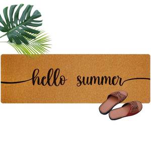 lot 3157 image: Ninehaoou Long Doormat 48x16 Front Door Mat for Entrance Inside Outdoor Large Decorative Door Rug Welcome Mat for Outside Home Entry(Hello Summer,Yellow)