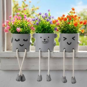 lot 3158 image: skycoo 3 Packs Cute Fake Plants, Kawaii Artificial Potted Plants for Table Desk Home Bedroom Bathroom Office Shelf Office Wall Room Farmhouse Decor Artificial Plants B