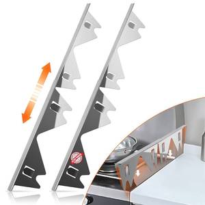 lot 4142 image: Stainless Steel Stove Gap Covers,Stove Gap Filler, Range Trim Kit, Stove Gap Guards, Heat Resistant and Easy to Clean, Easy retractable Length 13.8 to 27.5, Width 0.79,Silver(2PCS)