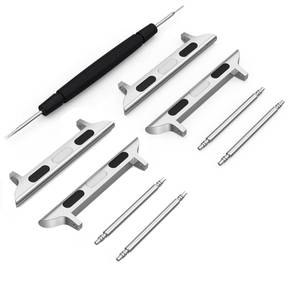 lot 4145 image: 2 PACK Apple Watch Band Connector Spring Bar Apple Watch Strap Connector Stainless Steel Replaceable Metal Connection Adapter with Replacement Tool, Metal Connectors for Apple Watch Band(38mm40mm41mm20mm Spring Bar, Silver2)