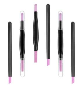 lot 4147 image: Round Nail File, 6pcs Cuticle File Double-Headed Dead Skin Removal Pen for Acrylic Nails, Reusable Manicure Pedicure Tool with Nail Polish Buffer Skin Repair Tips