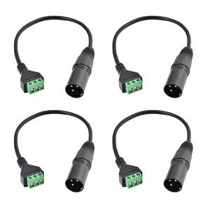 lot 4172 image: Teansic 4PCS XLR Male Connector to 3 Pin Screw Terminal Cable,XLR 3-Core Screw Adapter with 30CM Cable for Microphone��Speakers��Live Performance & Recording��Sound Equipments