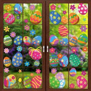 lot 4173 image: VEYLIN 6 Sheets 80Pcs Easter Eggs Window Clings, Removable Eggs Window Static Sticker for Easter Windows Decoration