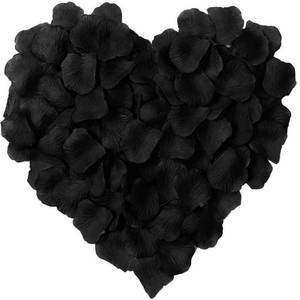 lot 4174 image: LZXD 1000 Pieces Black Artificial Silk Rose Petals Flower Decoration Wedding Party Color Black