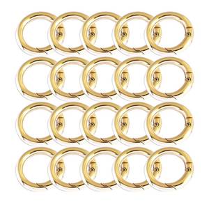 lot 4191 image: Bytiyar 38 inch(10mm) Mini Round Snap Hooks Metal Spring O Ring Carabiner Clip DIY Charms Accessory for Keychains Bags Purses Crafts Making,20 pcs (Light Gold)