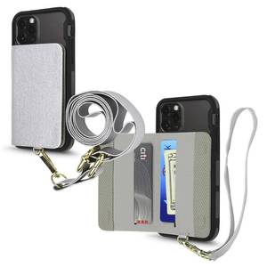 lot 4213 image: Cell Phone and Credit Card Holder with Crossbody and Wrist Straps, Stick-On Wallet wRFID Protection Multiple Card Slots Transparent ID Pocket