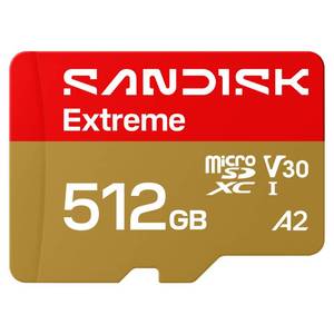 lot 4218 image: SANDISK 512GB Extreme microSD UHS-I Card - Up to 245MBs Read Speed and 170MBs Write Speed, 5.3K Video, 4K UHD Video, high-Performance for Action cams, Drones, Android Devices - SDSQXH9-512G-GZ6MA