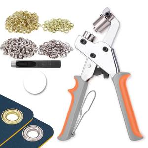 lot 4223 image: ZAPSIFOU Grommet Tool Kit with 200 Sets 38 Inch 10mm Grommets, Heavy Duty Grommet Kit, Grommets Pucher with Hole Punch and Eyelets, Eyelet Pliers Kit for Tarp, Fabric, Banner, Canvas, Leather