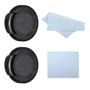lot 4235 image: PATIKIL 27mm Lens Cap, 2 Pack Sides Pinch Snap Camera Lens Cover for Front Lens with Cloth, Suitable for 27mm Thread Universal DSLR Lenses, Black for Nikon, for Fujifilm, for Pentax
