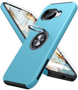 lot 4265 image: JAME for Google Pixel 10a Case with Screen Protector, Dual Layer Military Grade Protection, Shockproof Cover with Metal Ring Holder Stand Kickstand, Slim Phone Case for Google Pixel 10A, Sierra Blue