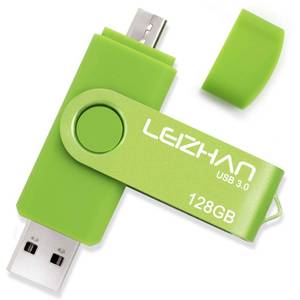 lot 4281 image: leizhan 128GB Micro USB OTG Flash Drive Micro Pen Drive Smartphone Thumb Drive Pendrive USB 3.0 Memory Stick - Green
