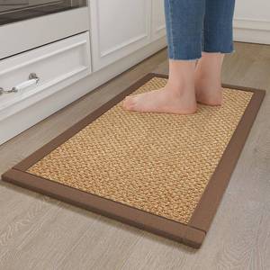 lot 6366 image: YDKGL Anti Fatigue Kitchen Rugs Mat Non Slip Washable, 0.4 Thick Soft Cushioned Absorbent Kitchen Mats for Floor, Jute-Like Woven Laundry Standing Mats Sink Mat, Easy Clean Care, Brown 17x30