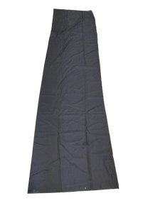 lot 6377 image: Black Polyester Fabric drapes set up two 5x10 ft