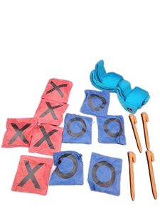 lot 6378 image: Lawn Tic Tac Toe Game Set with Bean Bags and Stakes