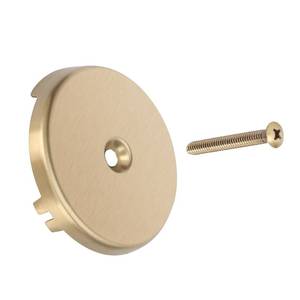 lot 6402 image: PRIMSOPH One Hole Overflow Faceplate Tub Drain Trim Kit Conversion Kit Assembly Universal Fine Coarse Thread Replacement Brushed Gold