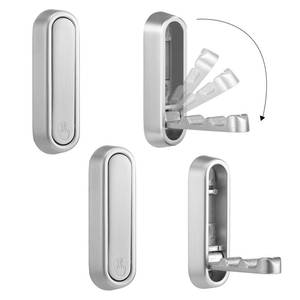 lot 6417 image: Dntorx Folding Coat Hooks, 4 Pcs Foldable Silver Wall Hooks Heavy Duty Foldable Hook Bathroom Towel Hooks Robe Hooks Wall Mounted for Hanging Coat Towels Clothes Hat Bags Keys