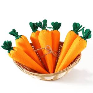 lot 6428 image: Skylety 8 Pieces Easter Artificial Carrots Decor Fake Fabric Carrot Rustic Nonwoven Stuffed Seasonal Vegetables for Bunny Spring Easter Baskets Vase Filler Tiered Tray DIY Farmhouse Decor (Yellow)