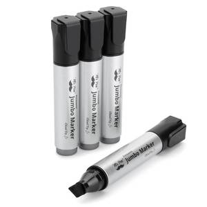 lot 6441 image: Mr. Pen- Jumbo Permanent Markers, 4 Pack, Black, Chisel Tip, Wide Tip, Large, Thick Permanent Markers for Canvas, Posters Board, Fabric, Window, Glass, Wood, Waterproof, Quick Dry