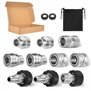 lot 6448 image: 10 PCS pressure washer quick connect kit (with Storage Bag), Quick Connect Hose Fittings, M22-14mm Swivel to 38 Quick-Connect��34 to Quick Release��Pressure Washer Accessories