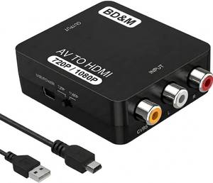 lot 6449 image: BD&M RCA to HDMI Converter, AV to HDMI Adapter 1080P Composite CVBS Video Audio Kit Compatible with N64 Wii PS2 Xbox VHS VCR Camera DVD, Support PALNTSC with USB Power Cable