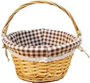 lot 6466 image: Oypeip Easter Basket, Nature Easter Baskets for Kids, Large Wicker Easter Basket Empty with Handle, Basket Tags, Woven Rope Egg Easter Baskets for Boys Girls Babies Toddler Infant, picnic basket
